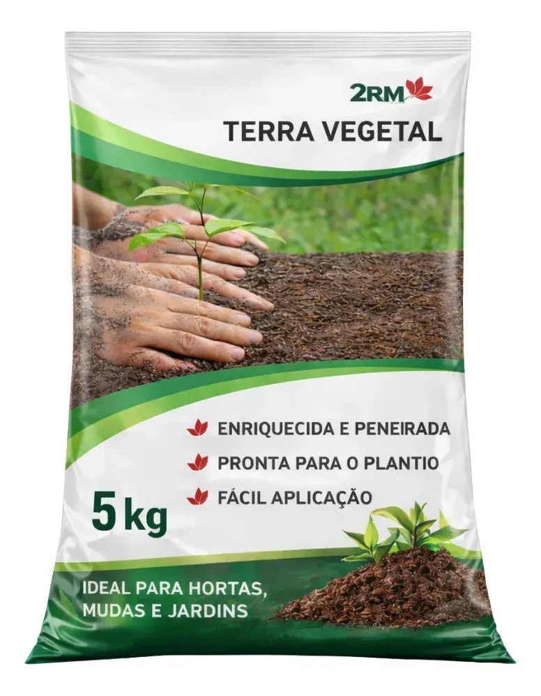 5kg Terra Vegetal Adubada Pronta Para Plantar Horta Plantas