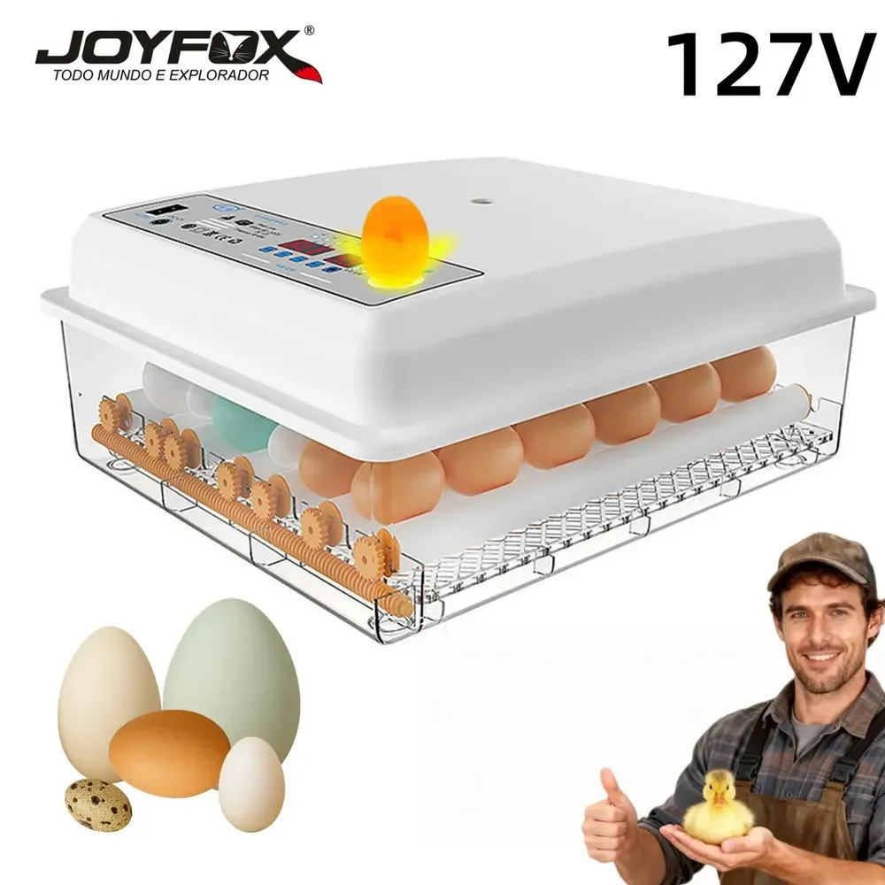 Chocadeira Incubadora Automática Joyfox Para 64 Ovos Com Controle De Temperatura E Giro Automático