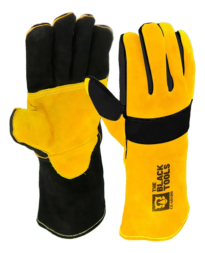 Luva De Raspa Epi Solda Proteção Cano Longo The Black Tools