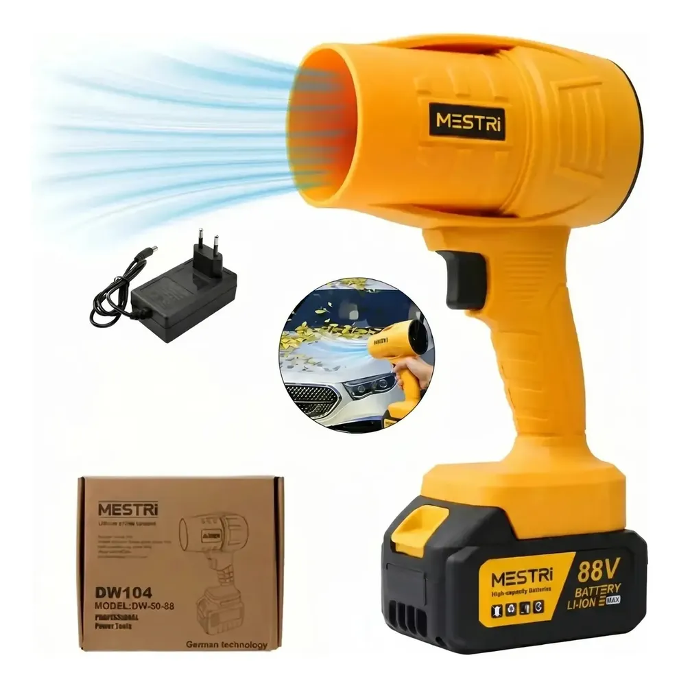 foto de Soprador De Folhas Elétrico Turbo 1.050W Portátil 88v Super Potente 5700 RPM Bateria Bivolt Sem Fio - Mestri