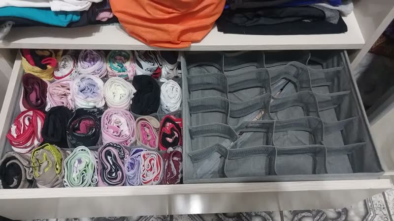 foto de Kit 2 Colmeia Organizadora De Gavetas Para Roupas Íntimas Com 24 Nichos Dobrável E Lavável