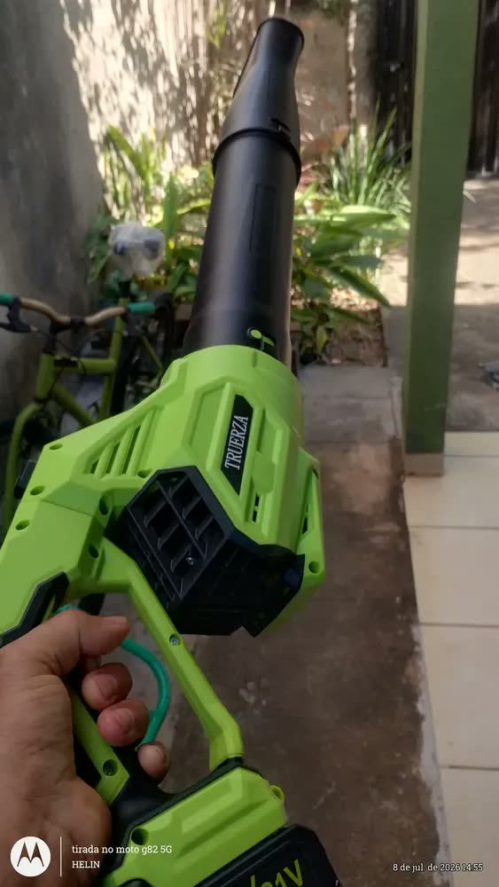 foto de Soprador de Folhas Truerza Sem Fio 21V Com 2 Baterias e Carregador, 530 CFM, Rotação de 180°