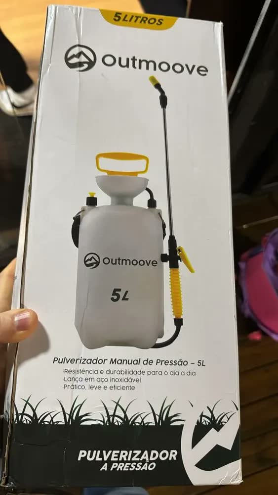 foto de Pulverizador jardim manual costal Compressão Prévia Outmoove 5 litros Bico Ajustável para Jardinagem Limpeza lavação