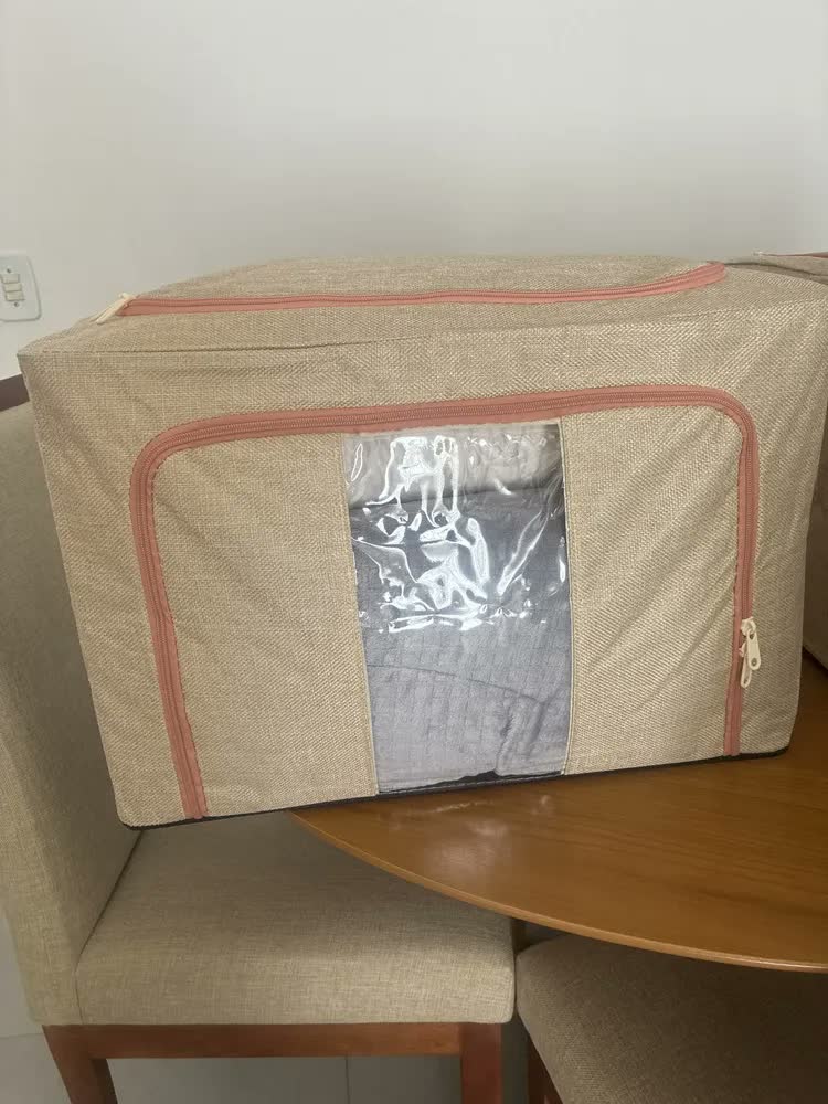foto de Caixa Organizadora Lençol Toalhas Edredom Coberta Calças Camisas Cobertor Coberta Manta Edredon Organizador Roupa de Cama Closet Dobrável Inteligente Colmeia Organizar Guarda Roupa Portátil Cor Bege