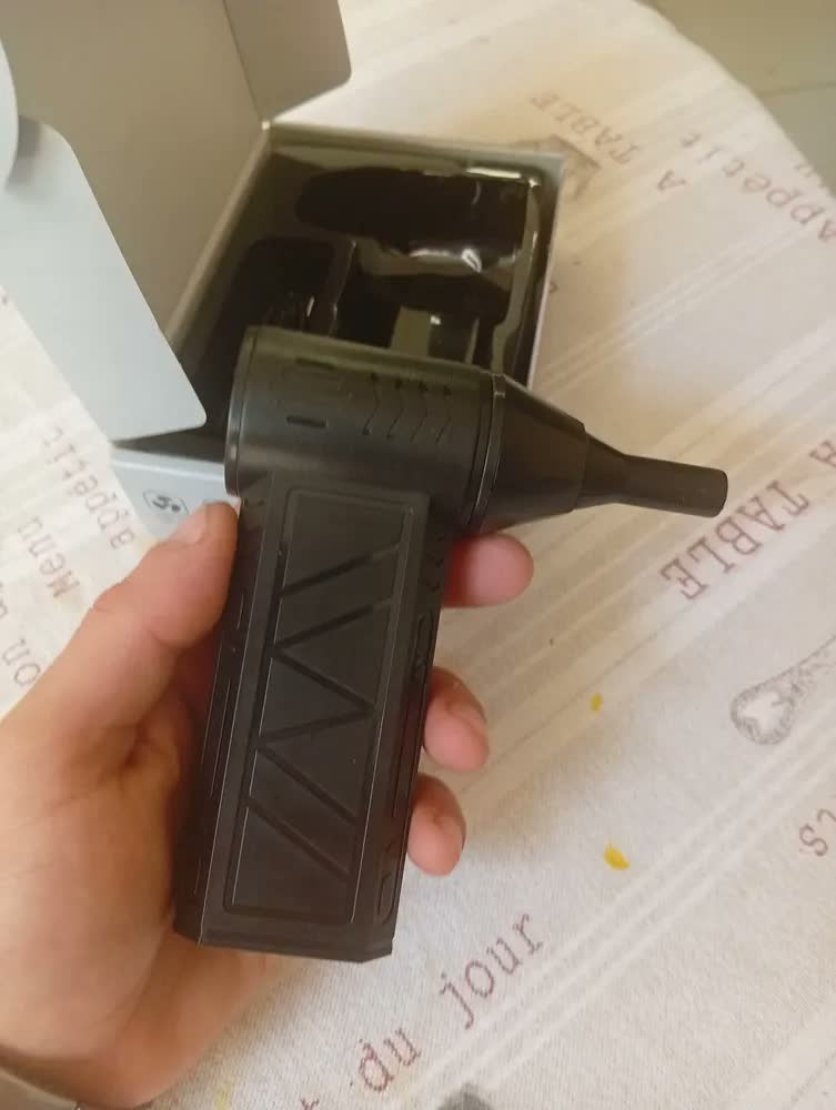 foto de Mini Ventilador Soprador Ar Turbo 130000rpm Sem Fio Recarregável Usb 3 Níveis Jato Forte Portátil Multiuso Limpeza Teclado Carro Acende Churrasqueira Marca Woosh